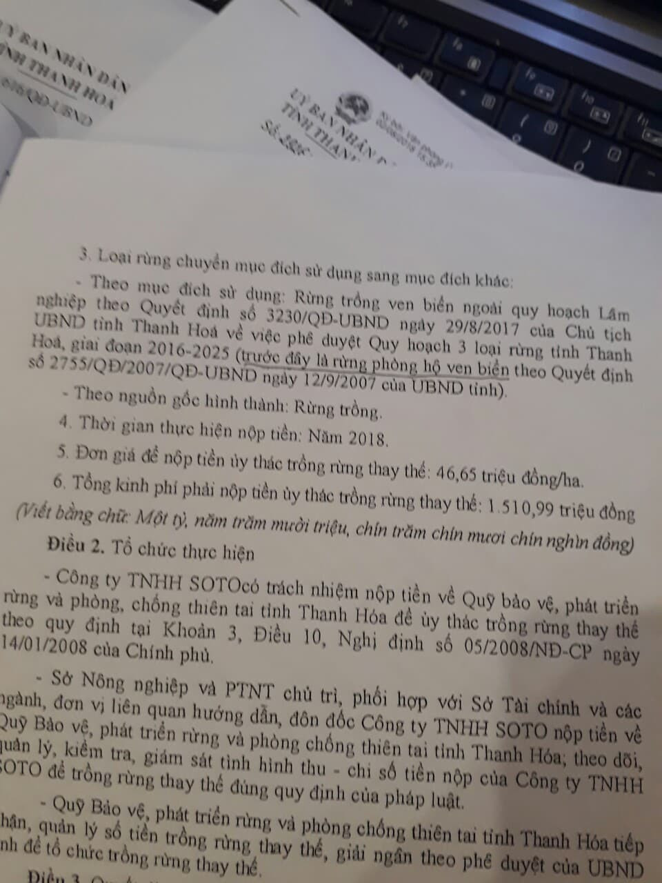 Nội dung Quyết định 1756 ngày 14/5/2018 do Phó chủ tịch UBND tỉnh Thanh Hóa Nguyễn Đức Quyền ký.