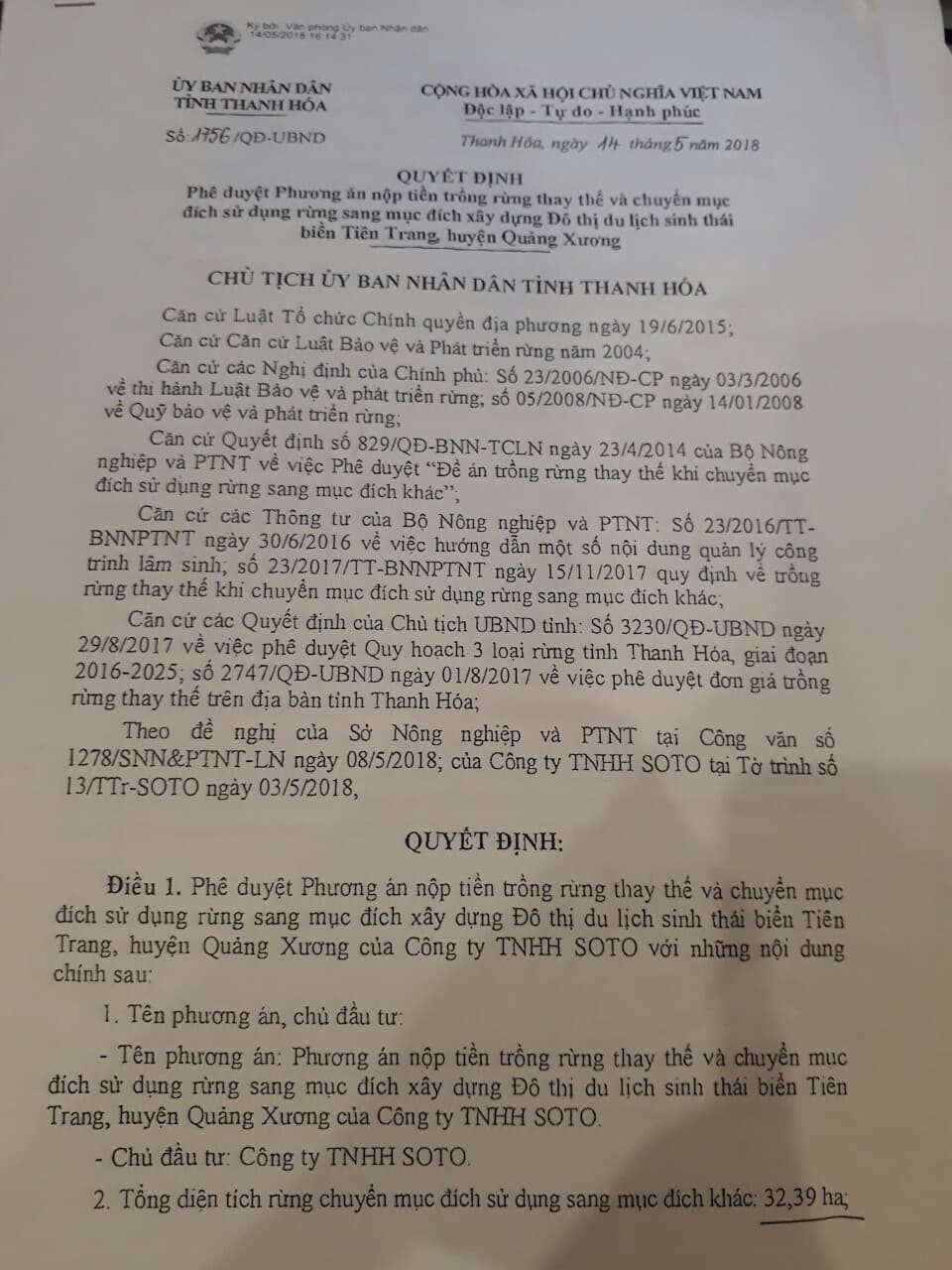 Thanh Hóa xóa rừng phòng hộ để làm dự án du lịch: Liên tiếp những văn bản khó hiểu - Hình 2 Thanh Hoa xoa rung phong ho de lam du an du lich: Lien tiep nhung van ban kho hieu-Hinh-2