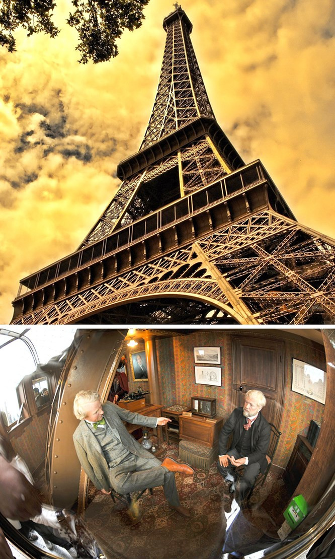 2. Căn hộ bí mật của Eiffel Gustav: Tháp Eiffel được hoàn tất vào năm năm 1889 và nhanh chóng trở thành biểu tượng nước Pháp và nhà thiết kế Gustav Eiffel cũng không xây dựng cho riêng mình một căn hộ nhỏ ngay trên đỉnh tháp. Nhiều người thuộc tầng lớp cao cấp trong xã hội Paris lúc bấy giờ đã tỏ ý muốn thuê căn hộ đặc biệt này, nhưng Eiffel từ chối tất cả. Ông thích sử dụng nó để trầm ngâm suy nghĩ và tiếp những vị khách nổi tiếng như Thomas Edison. Ngày nay, căn hộ được trưng bày cho du khách đến và tham gia.