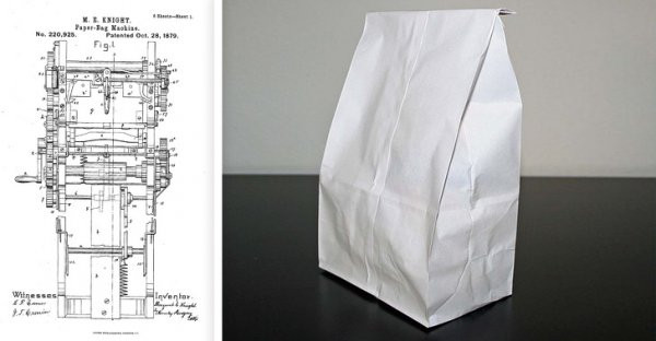 4. Túi giấy: Năm 1867, Margaret Knight làm việc tại một nhà máy sản xuất túi giấy, nơi cô nhận thấy rằng phụ nữ phải dán bằng giấy phong bì tay để đáy phẳng. Nó thực sự bất tiện và tốn thời gian và đó là lý do tại sao Margaret Knight quyết định thiết kế một chiếc máy có thể làm túi giấy đáy phẳng. Cô đã cấp bằng sáng chế sáng chế của mình vào năm 1879.