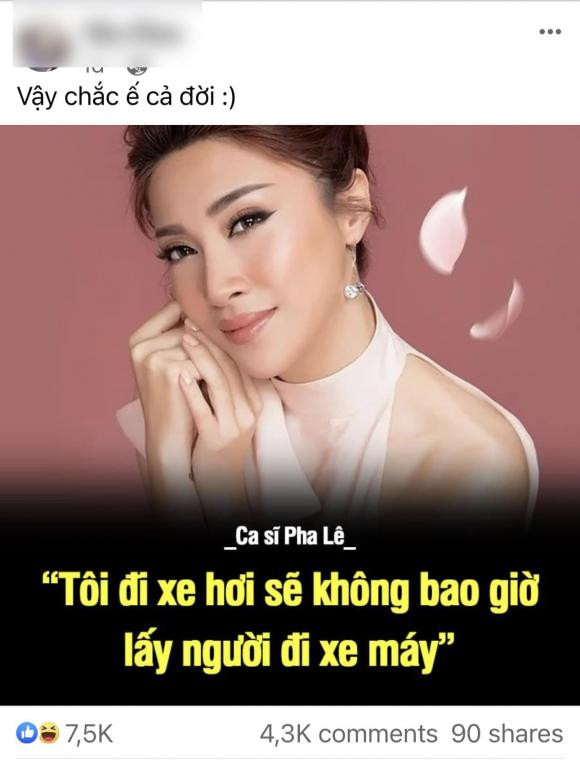 Pha Lê bị "cà khịa" vì phát ngôn "không lấy đàn ông đi xe máy" - Hình 2 Pha Le bi