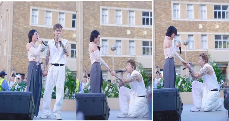 Sự thật Chi Dân quỳ gối cầu hôn cô gái bí ẩn tại Nhật Su that Chi Dan quy goi cau hon co gai bi an tai Nhat