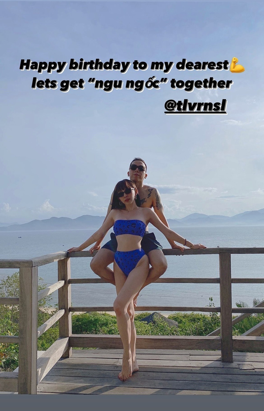 Tóc Tiên và ông xã thường xuyên rèn luyện thể thao để giữ gìn vóc dáng. Nữ ca sĩ bật mí Hoàng Touliver rất quy củ, kỷ luật nên cô có đời sống lành mạnh, thường dậy sớm làm việc, ít thức khuya.