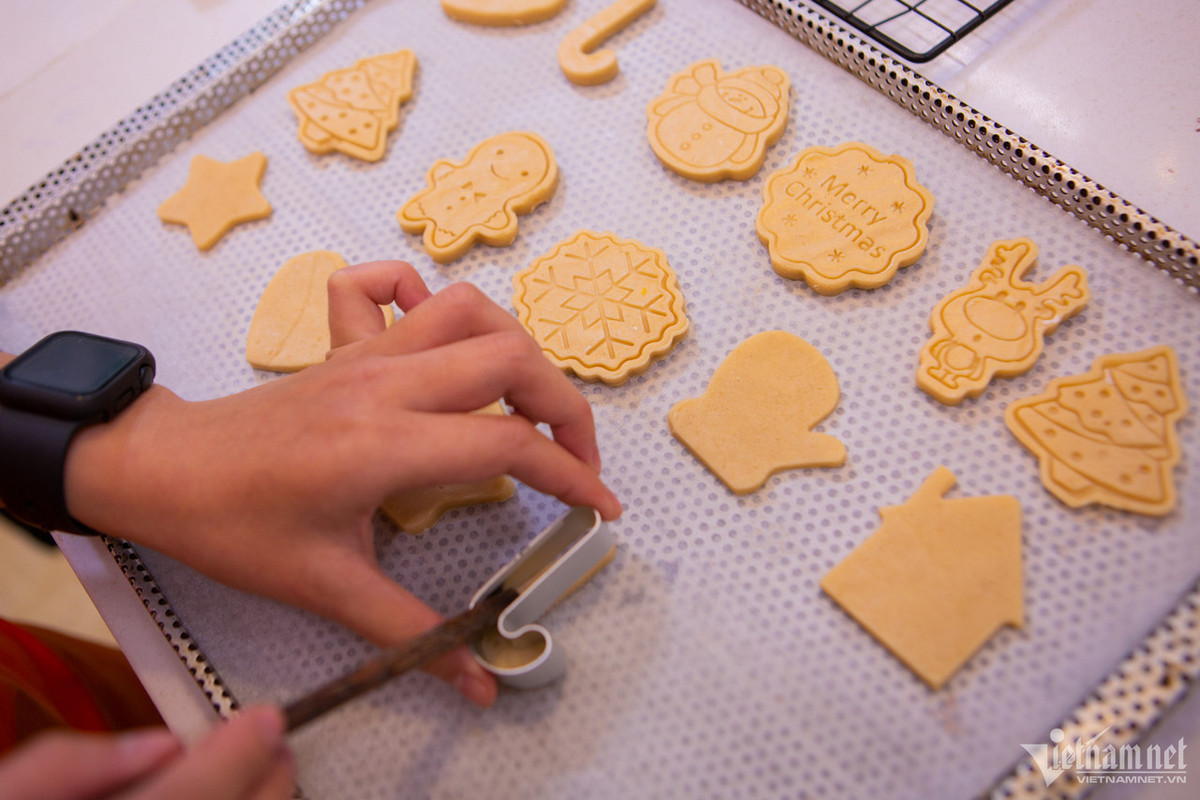 Những chiếc bánh mang hình dáng ngộ nghĩnh đặc trưng của Giáng sinh như: Ông già Noel, tuần lộc, cây thông, kẹo ngọt... được các bạn học viên khéo léo tạo thành.