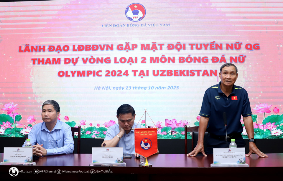 Lanh dao LDBDVN dong vien tuyen nu Viet Nam truoc VL Olympic Paris 2024-Hinh-2