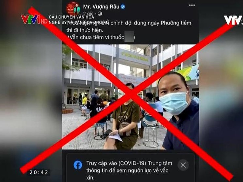 Diễn viên hài Vượng Râu bị VTV điểm tên vì phát ngôn liên quan đến vắc xin.
