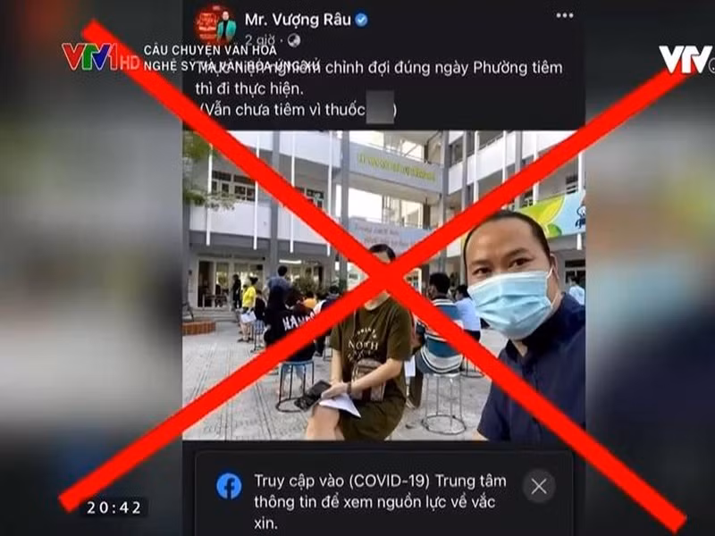 Diễn viên hài Vượng Râu bị VTV điểm tên vì phát ngôn liên quan đến vắc xin.