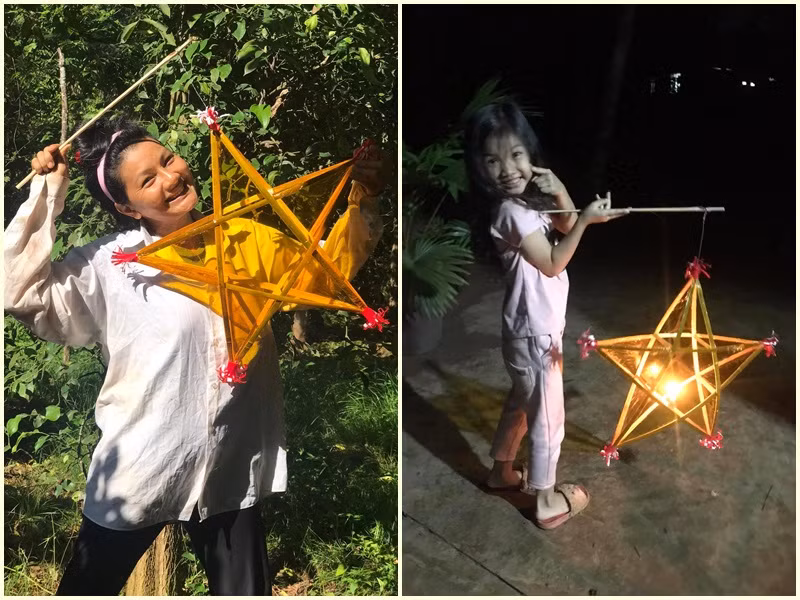 Con gái của Kiều Trinh vui vẻ đón Trung thu ở quê.