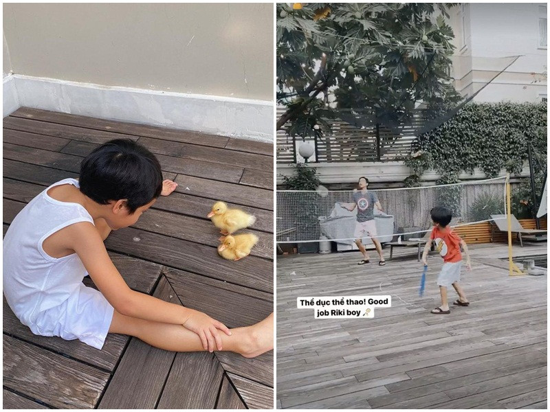 Hà Tăng hướng con trai gần gũi với thiên nhiên, động vật và tham gia các hoạt động thể chất.