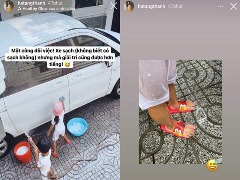 Richard và Chloe tỏ ra hào hứng với công việc rửa xe.