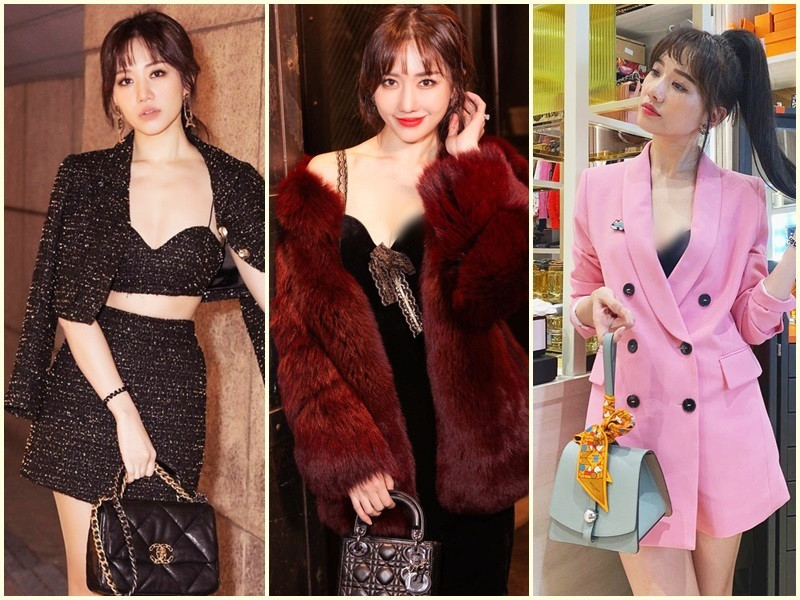 Hari Won là tín đồ túi xách hàng hiệu. Cô sở hữu túi xách Lady Dior Bag Black Cannage Lambskin trị giá 3.500 USD, túi Chanel Small Boy Handbag 4.600 USD, Chanel 19 Large Flap Bag 5.300 USD, Chanel 19 Flap Bag 4.800 USD. Ảnh: Zing