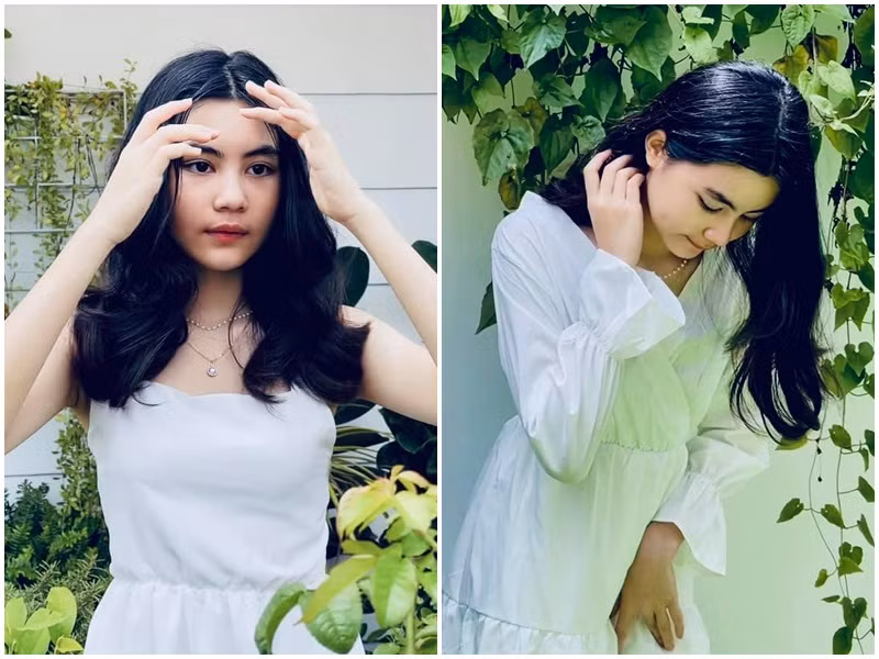 Sinh năm 2008, Hạt Dẻ có chiều cao 1m69, xinh đẹp không kém chị gái.