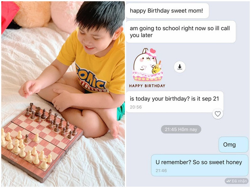 Trong 6 năm qua, Quỳnh Chi thường gặp con qua điện thoại. May mắn, bé Gia Phúc dù xa mẹ từ lúc còn nhỏ nhưng vẫn dành nhiều tình cảm cho mẹ. Bên cạnh đó, chồng cũ của Quỳnh Chi là cầu nối giữa Quỳnh Chi và bé Gia Phúc. Mới đây, bé Gia Phúc nhớ ngày sinh nhật của mẹ nên gửi lời chúc mừng.