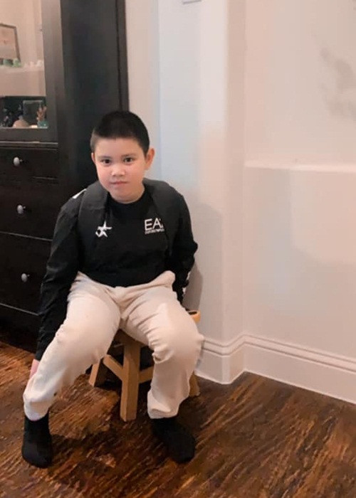 Bé Gia Phúc sinh năm 2012, là con trai của Quỳnh Chi và chồng cũ Văn Chương. Hiện tại, cậu nhóc ở Mỹ cùng bố.