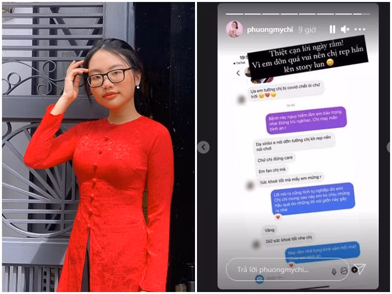 Mới đây, Phương Mỹ Chi nhận được tin nhắn từ một cư dân mạng với nội dung trù ẻo cô qua đời vì COVID-19. Nữ ca sĩ đáp trả: "Bệnh này nguy hiểm lắm, em đừng trù người khác. Chị may mắn bình an rồi". Lập tức, cư dân mạng này quay sang tự nhận là fan của Phương Mỹ Chi và giải thích chỉ trêu đùa. Thực tế, đây không phải là lần đầu tiên Phương Mỹ Chi trở thành nạn nhân của kẻ độc miệng.