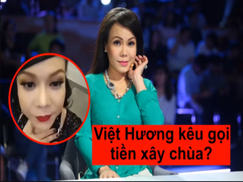 Cũng mới đây, cư dân mạng lan truyền rầm rộ clip Việt Hương kêu gọi quyên góp để xây chùa. Thực tế, đoạn clip trên đã đăng tải trên Youtube cá nhân của Việt Hương vào ngày 8/5/2016. Đến ngày 29/5/2016, Việt Hương đăng tải đoạn clip báo cáo về số tiền đã kêu gọi quyên góp được là 10 triệu đồng. Bên cạnh đó, cô cho biết sẽ ra ngân hàng để sao kê. Ảnh: Tuổi trẻ và xã hội