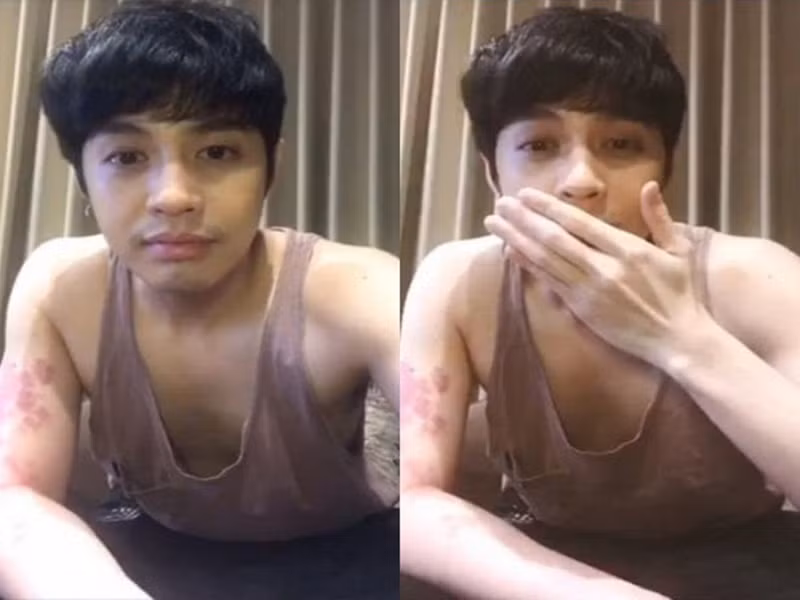 Năm 2020, trong một lần livestream, khi thử một số hiệu ứng, Noo Phước Thịnh bất ngờ nói bậy. Sau khi biết mình lỡ lời, nam ca sĩ nhanh chóng lấy tay che miệng. Nhiều người cho rằng việc Noo Phước Thịnh văng tục dễ gây ảnh hưởng xấu đến một bộ phận khán giả trẻ theo dõi livestream của anh. Ảnh: Dân Việt