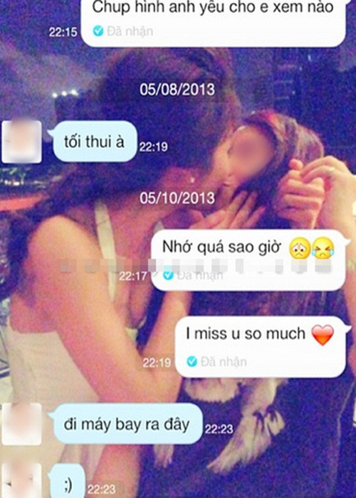 Năm 2013, Khả Ngân bị rò rỉ ảnh chụp màn hình chat có nụ hôn đồng giới. Nói về chuyện tình cảm, cô chia sẻ quan điểm: "Yêu vì cảm xúc, trai hay gái đều được". Ảnh: Yeah1