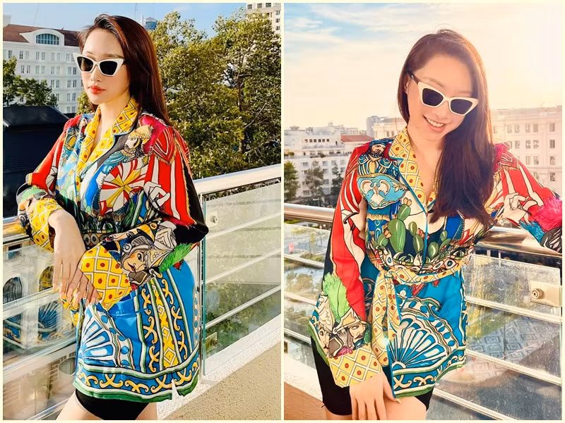 Thùy Chang đang mang bầu 5 tháng, tăng được khoảng 6 kg.