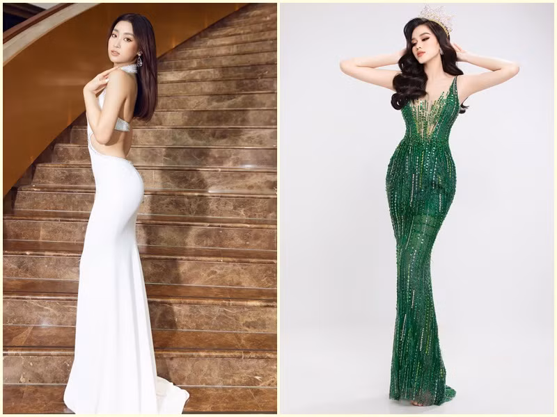 Hai nàng Hoa hậu Việt Nam biết cách tạo dáng để khoe đường cong cơ thể.