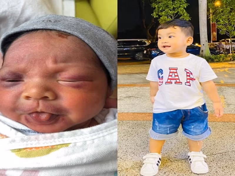 Trong 3 lần sinh con, Hải Băng sinh non đến 2 lần. Bé Kio (trong ảnh) - con trai út của cô chào đời khi mới 34 tuần còn bé Kem - con gái đầu lòng của Hải Băng chào đời sau 36 tuần trong bụng mẹ. Ảnh: Thời đại plus