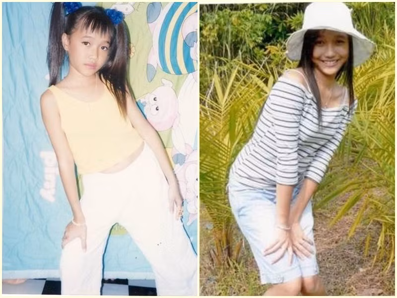 Diệu Nhi trông gầy gò khi chưa bước vào showbiz.