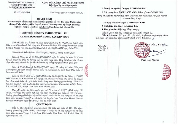 Khánh Hòa: Cty Minh Phát có trúng gói thầu gần 6,9 tỷ tại Diên Khánh? - Hình 2 Khanh Hoa: Cty Minh Phat co trung goi thau gan 6,9 ty tai Dien Khanh?-Hinh-2