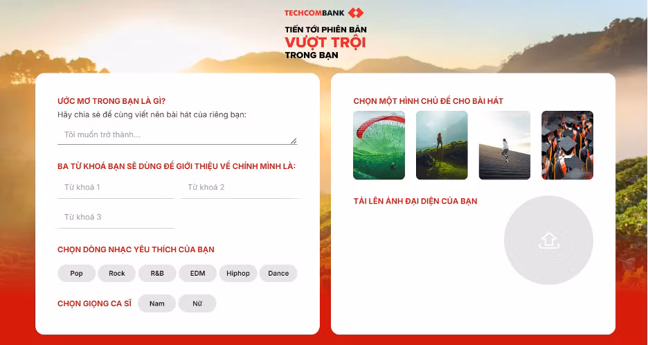 Techcombank ket hop cung AI tao nen hang nghin bai hat co vu “phien ban vuot troi trong ban“