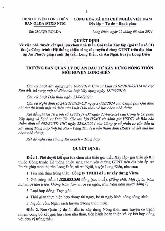 BRVT: Gói thầu hơn 1,5 tỷ đồng tại Long Điền về tay ai? - Hình 4 BRVT: Goi thau hon 1,5 ty dong tai Long Dien ve tay ai?-Hinh-4