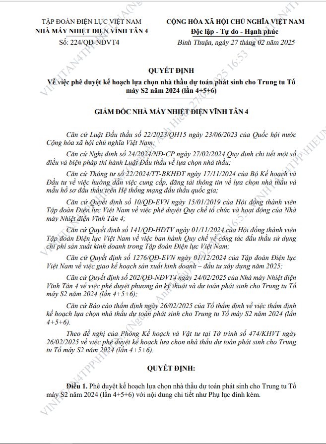 Nhiệt điện Vĩnh Tân 4: Biết gì về nhà thầu được chỉ định gói thầu hơn 15 tỷ Nhiet dien Vinh Tan 4: Biet gi ve nha thau duoc chi dinh goi thau hon 15 ty