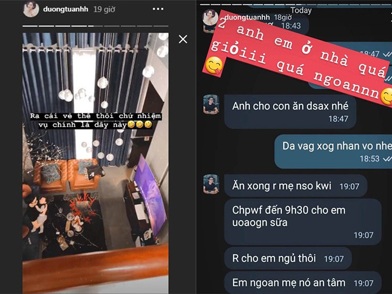 Sau khi con chào đời, ông xã của Tú Anh còn giúp vợ chăm sóc con.