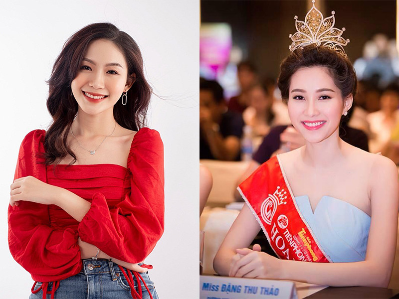 Xuất hiện trên fanpage cuộc thi Hoa hậu Việt Nam 2020, Đậu Hải Minh Anh được nhận xét là bản sao của Hoa hậu Việt Nam 2012 Đặng Thu Thảo (phải).