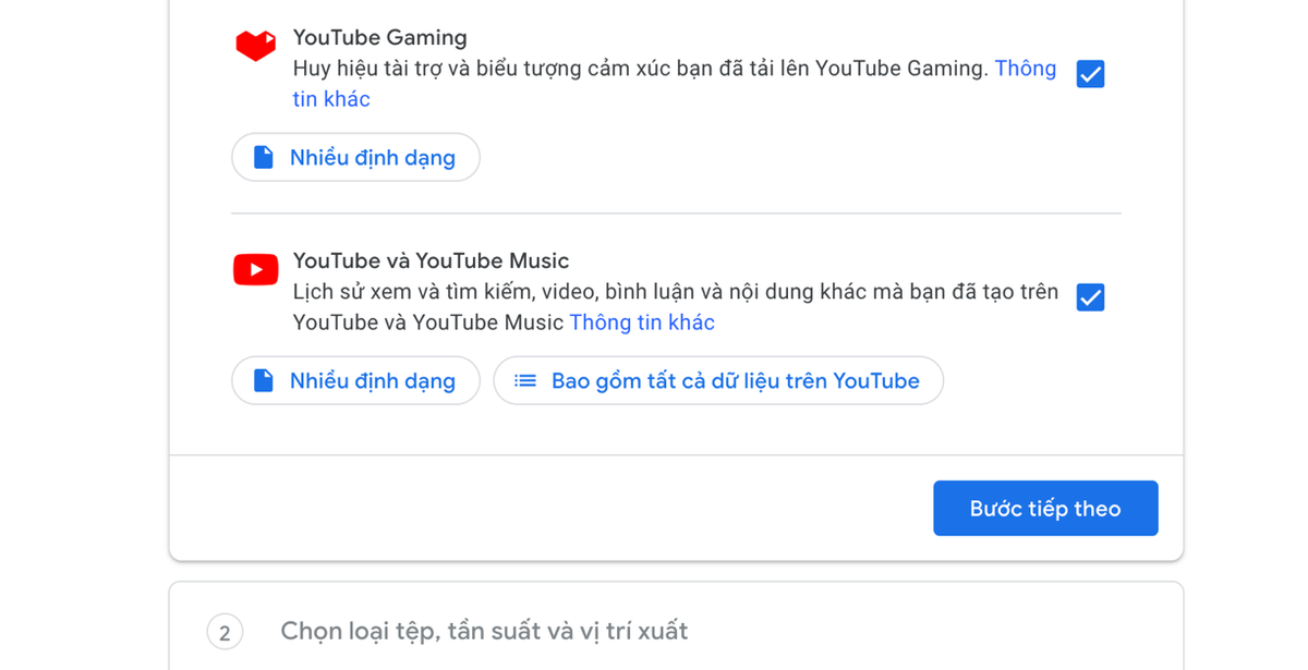 Lưu ý, đối với các dịch vụ có gắn nhãn Multiple format (Nhiều định dạng), bạn cần bấm lên nó, sau đó chọn định dạng bạn muốn. Hoàn tất, bạn bấm nút Next step (Bước tiếp theo).