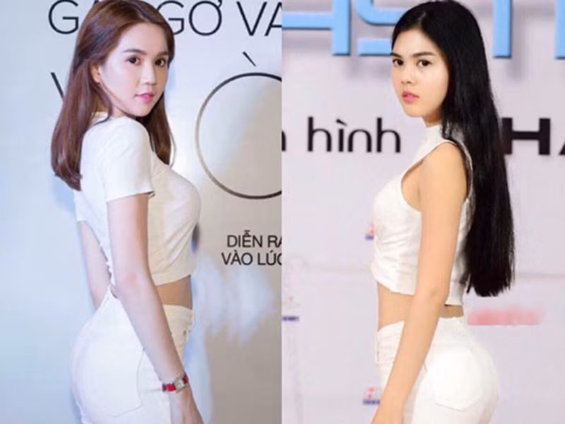 Lê Ngọc Trinh lại hao hao giống "nữ hoàng nội y" Ngọc Trinh từ ngoại hình đến phong cách. Ảnh: Khám phá