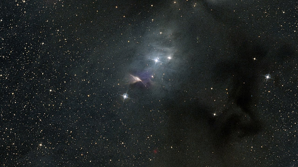 Trong tinh vân hình cánh bướm Chamaeleon, ngôi sao nằm lẩn khuất ở chính dải đen hẹp giữa "con bướm" và hình ảnh mờ nhạt hơn phía đối diện, trông như hình ảnh phản chiếu của con bướm trong gương.