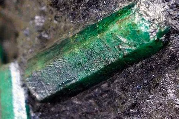 Sau khi xẻ 1 phần ở lớp vỏ, bà ÂU Dương Thu Mi đã dùng đèn soi và nhận định màu xanh của khối đá này khá hiếm. Với màu sắc này, khối ngọc lục bảo có thể lên tới 6 triệu NDT (hơn 21 tỷ VND).