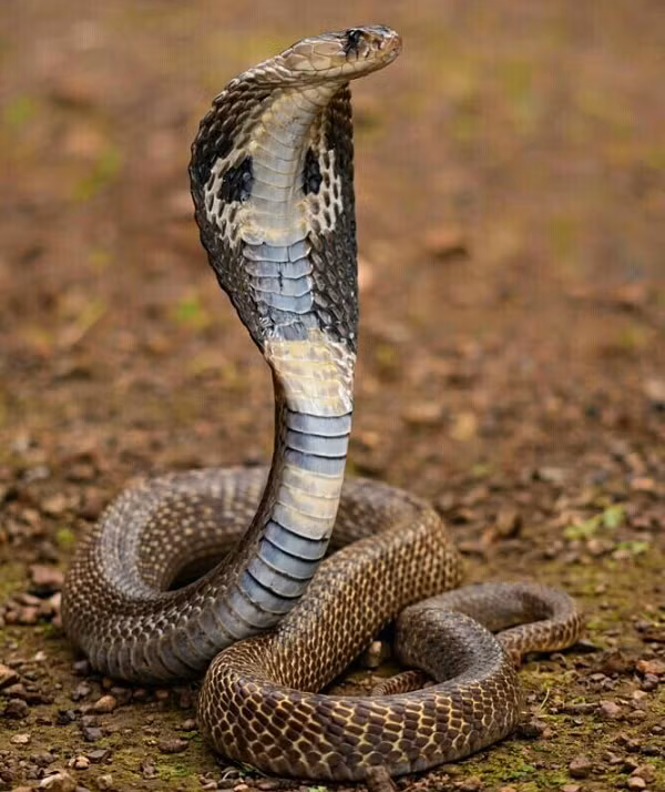 Thức ăn của rắn hổ mang Ấn Độ chủ yếu là động vật gặm nhấm, thằn lằn và ếch. Chúng thường theo dõi và tấn công con mồi rất nhanh.