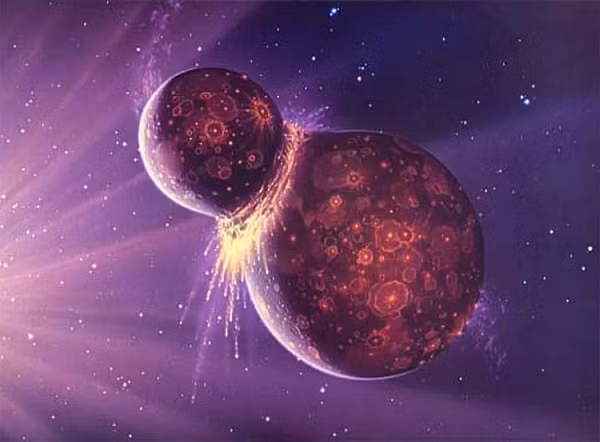 Theo nhóm tác giả dẫn đầu bởi Phòng Khoa học hạt nhân và Hóa học tại Phòng thí nghiệm Quốc gia Lawrence Livermore (Mỹ), mô hình thứ nhất được dựng nên với vùng hệ Mặt Trời trong gồm rất nhiều phôi hành tinh sơ khai.