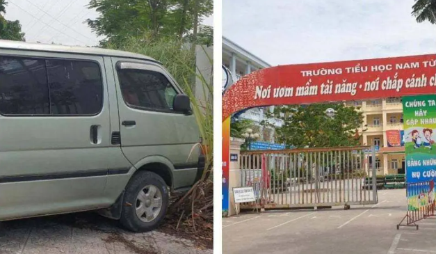 Khoảng 7h20 phút nhà trường nhận được tin báo của người dân về việc có học sinh bị bỏ quên trên xe đưa đón có biển kiểm soát 29B-061… Ngay sau đó, các cô giáo tổ chức đi tìm nơi chiếc xe đang đỗ. Cùng thời điểm này, người dân gọi cho số điện thoại tài xế dán trên xe. Một lúc sau, tài xế đến và mở cửa cho cháu ra khỏi xe và đưa đến trường bằng xe máy. 