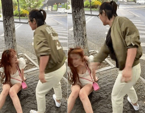 Hon lao voi tai xe, hot girl dien do ho henh bi tat lien tuc