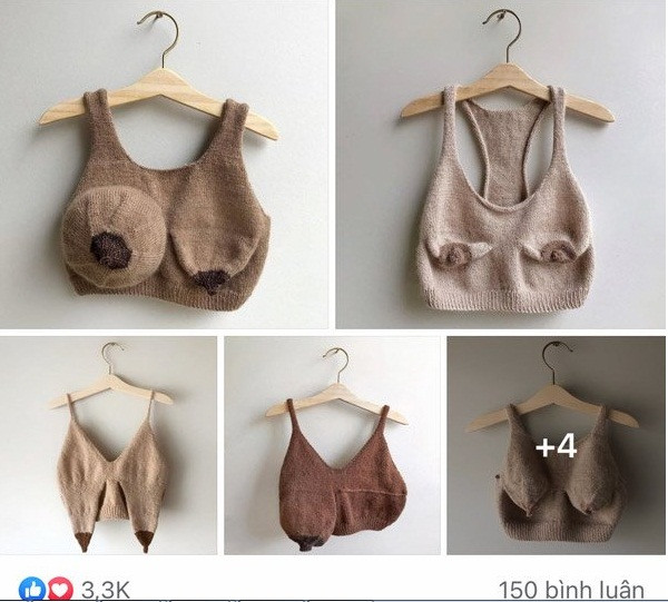 Mới đây, loạt ảnh chụp nội y chất liệu ren mô phỏng bầu ngực chảy xệ chia sẻ trên mạng xã hội nhanh chóng thu hút sự chú ý.