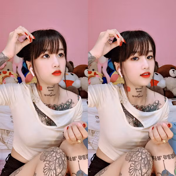 Có những hình xăm cô quyết định ngẫu hứng song cũng có nhiều hình có ý nghĩa. Hiện tại, hình xăm ý nghĩa nhất cũng là hình khiến cô cảm thấy đau đớn nhất là dòng chữ trên cổ ““Family price is everything” (Gia đình là mọi thứ).