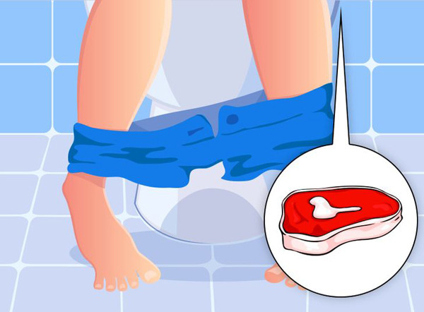 Tăng nguy cơ táo bón. Thịt động vật có ưu điểm là lượng protein vượt trội song lượng chất xơ lại rất thấp. Điều này khiến những người có thói quen ăn nhiều thịt đối diện nguy cơ táo bón cao hơn.