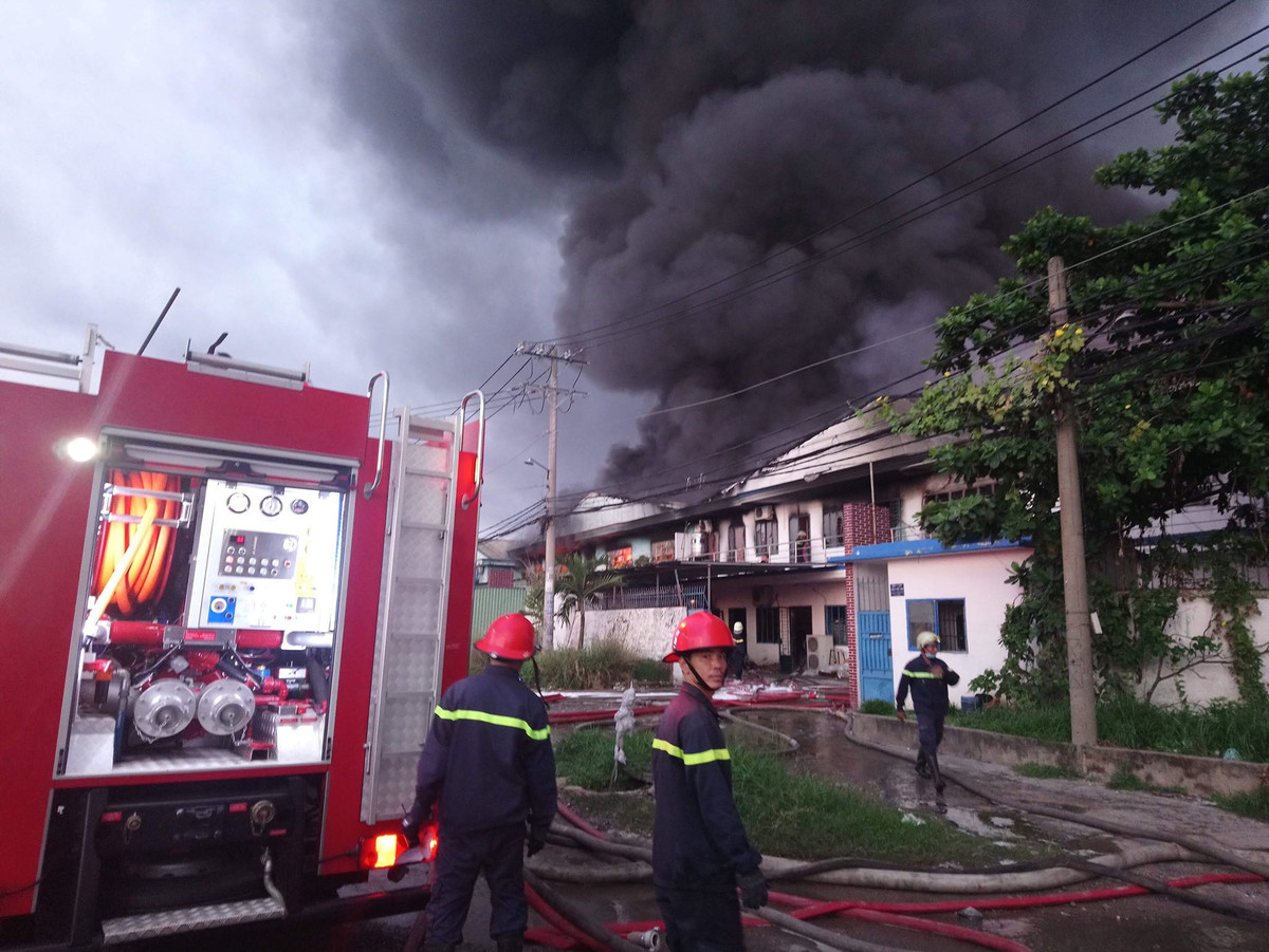 "Hỏa hoạn cháy lan sang một công ty lân cận, đe dọa đến kho xăng và hóa chất bình thường dùng để sản xuất pha chế in ấn, bao bì. Cảnh sát đã bảo vệ được hàng nghìn mét vuông của hai công ty bị cháy không để ảnh hưởng đến kho xăng và kho hóa chất”, đại diện cảnh sát PCCC quận 12 thông tin.