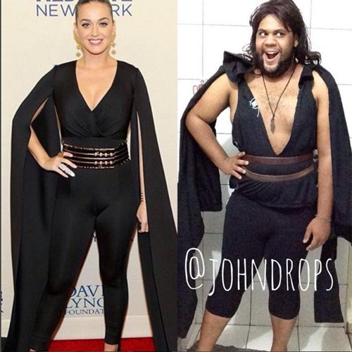 Bộ áo liền quần gợi cảm của Katy Perry bị mô phỏng và biến tấu