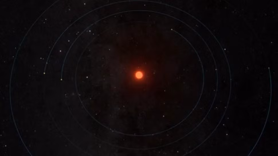 Bốn hành tinh đá này khá gần, cách Trái đất khoảng 6 tỷ năm ánh sáng nên con người trong tương lai có thể đến thăm những nơi này bằng công nghệ đẩy tên lửa. Tuy nhiên, giới chuyên gia cho rằng khả năng tìm thấy sự sống tại các ngoại hành tinh này khá thấp. Ảnh: International Gemini Observatory/NOIRLab/NSF/AURA/R. Proctor/J. Pollard.