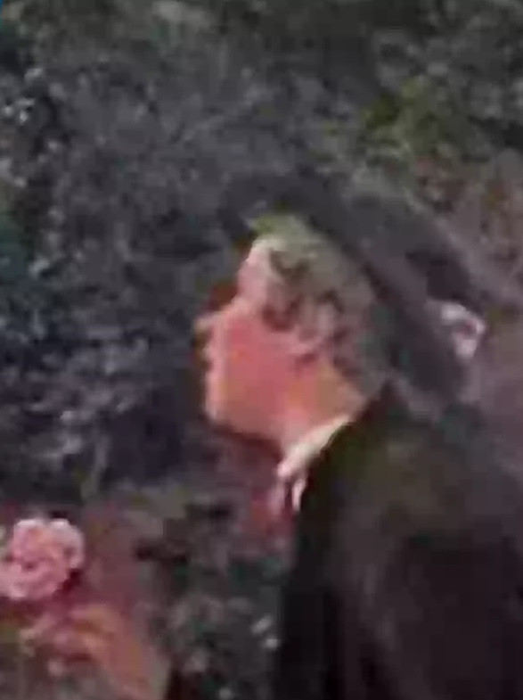 Ở phía cuối con đường, một chàng trai trẻ đang kiên nhẫn ngồi đợi cô thôn nữ. Trên tay người này có cầm một đóa hồng. Ảnh: Wikimedia Commons.