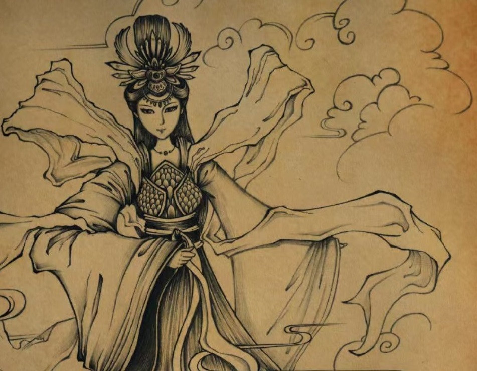 Không chỉ tạo ra con người, Nữ Oa còn dạy nam giới và phụ nữ cách làm việc kiếm sống, yêu thương và kết hôn để duy trì nòi giống. Ảnh: wildgreatwall.