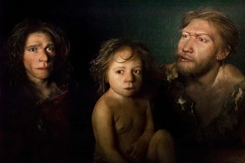 Việc tìm thấy hài cốt "đứa trẻ Lapedo" khoảng 28.000 tuổi cho thấy người Neanderthal có thể còn tồn tại và giao phối với người Homo sapiens đến tận năm 26000 trước Công nguyên. Ảnh: P.PLAILLY/E.DAYNES/SCIENCE PHOTO LIBRARY.