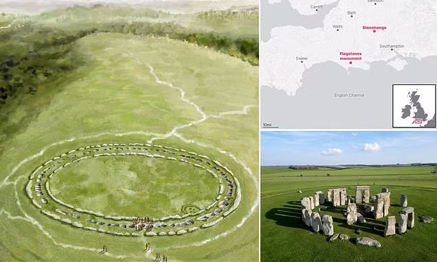 Theo giảng viên khảo cổ học Susan, Flagstones là một di tích đặc biệt với cấu trúc hào tròn hoàn hảo, cùng với những ngôi mộ và hỏa táng đi kèm. Ảnh: Mail Online.